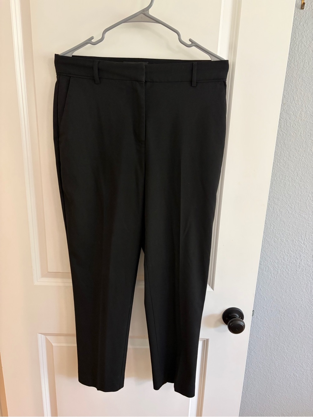 next Black Straight-Leg Work Trousers